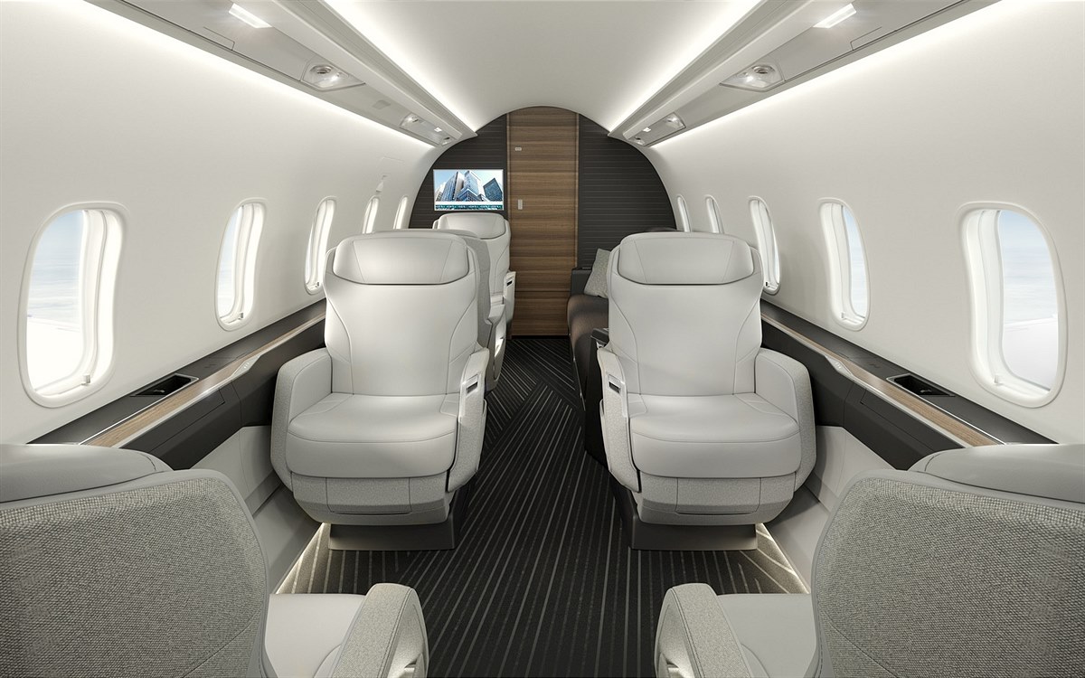 Challenger 3500 Cabin with elements from FACC